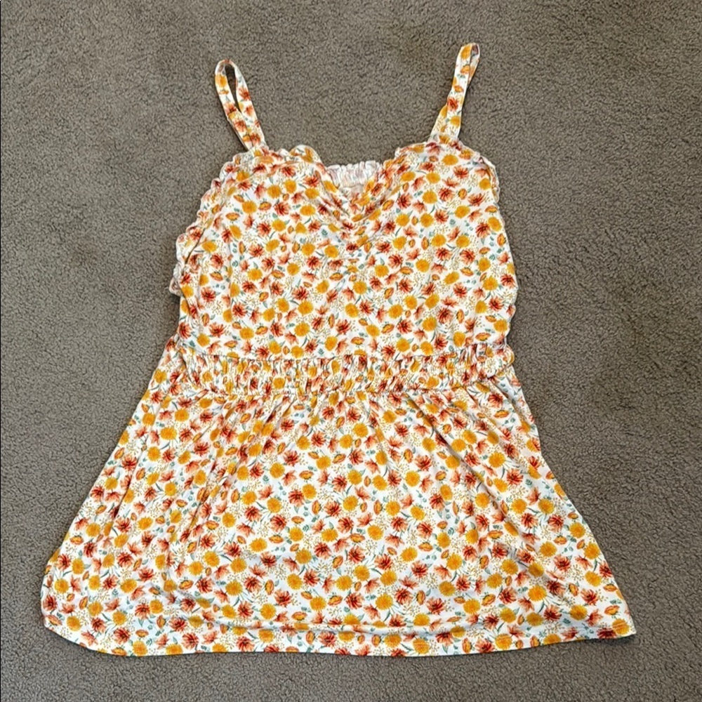 Torrid Floral Print Top - Orange and White